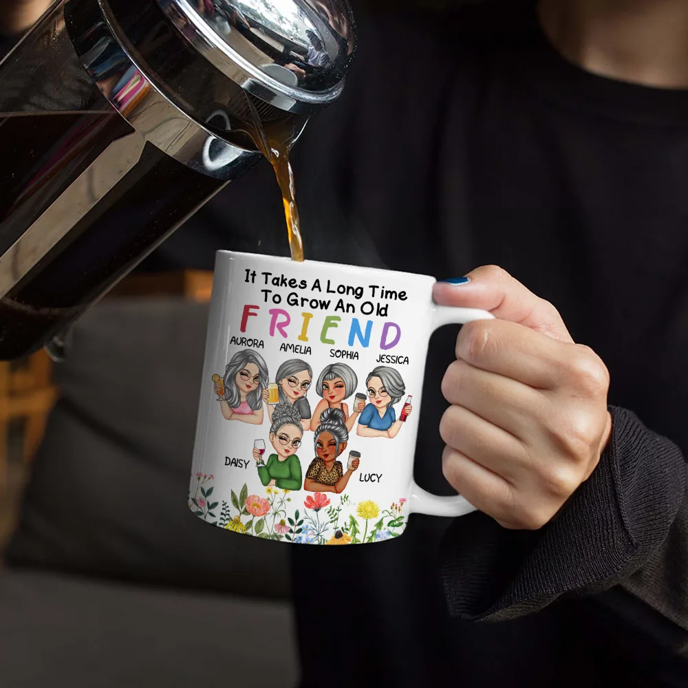It Takes A Long Time To Grow An Old Friend - Personalized White Edge-to-Edge Mug - Image 4