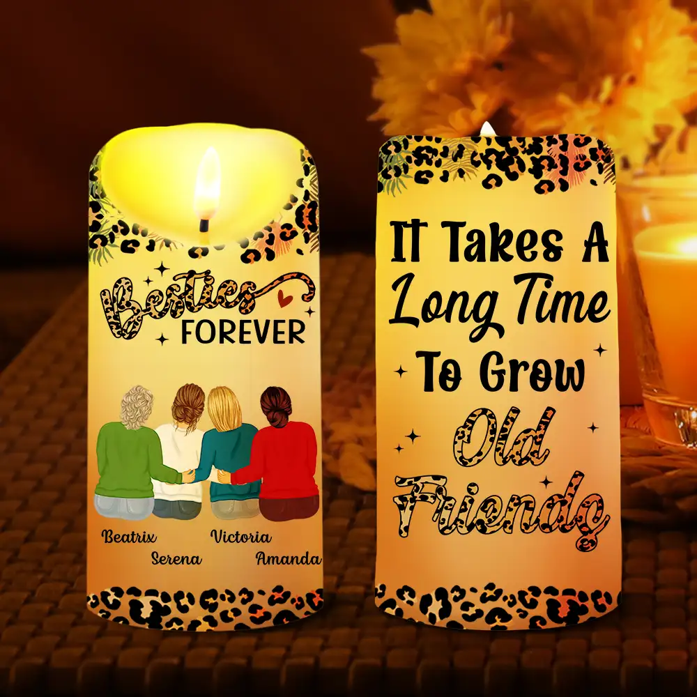 It Takes A Long Time To Grow An Old Friends - Personalized Flameless LED Candle - Image 2