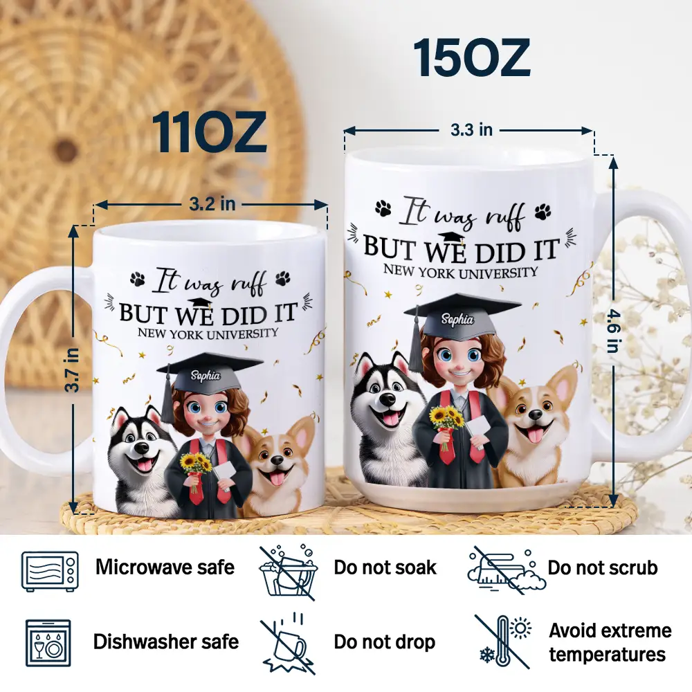 It Was Ruff But We Did It - Personalized White Edge-to-Edge Mug - Image 5