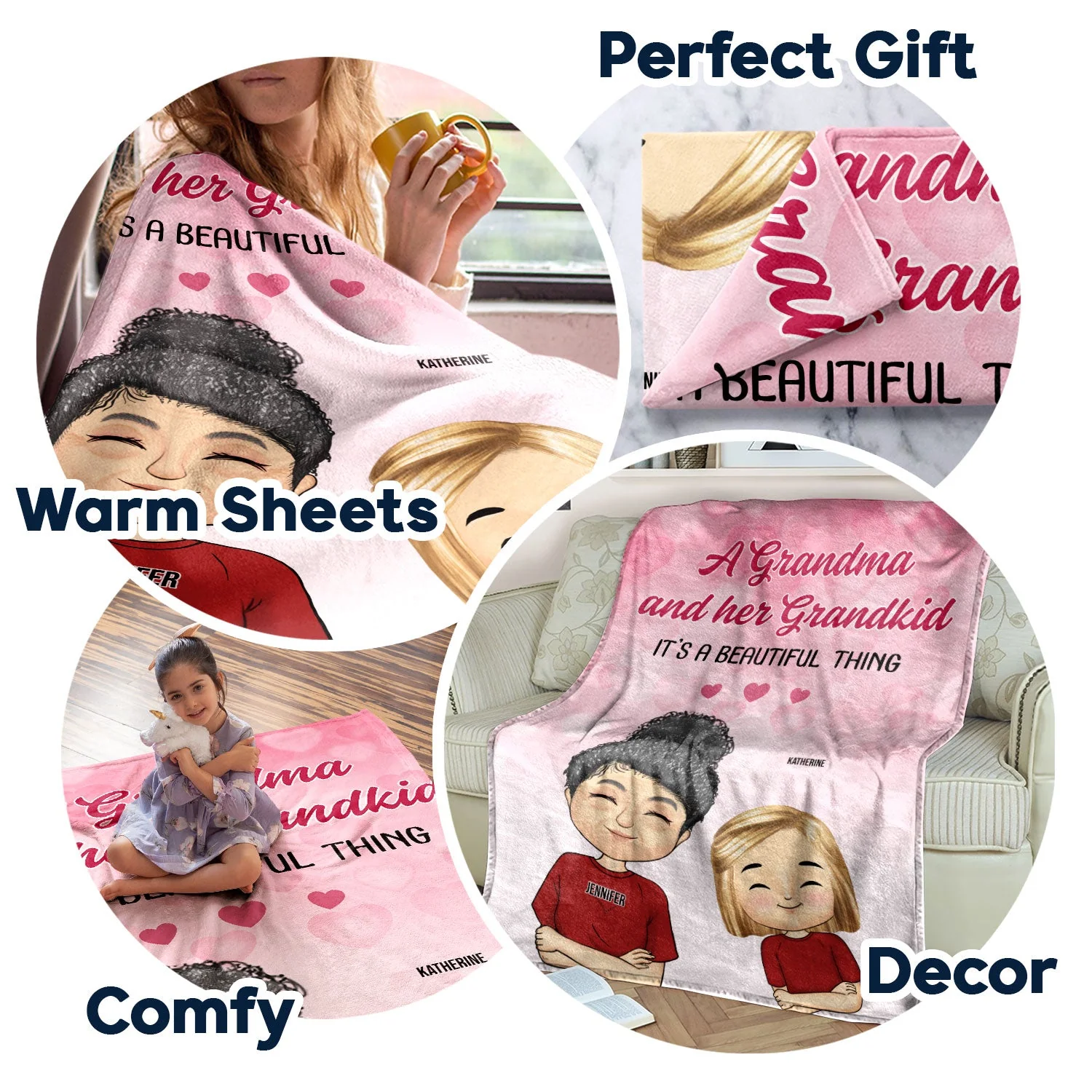 It's A Beautiful Thing - Gift For Grandma - Personalized Custom Fleece Blanket - Image 5