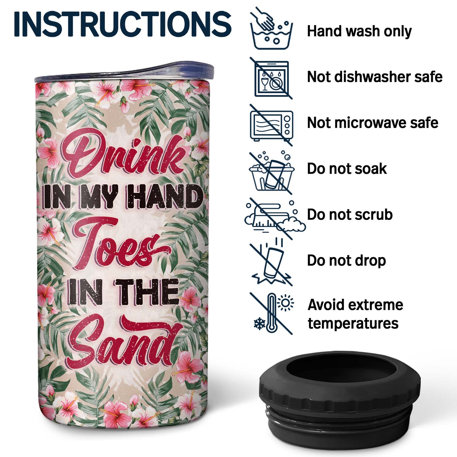 It's Called Summer Water - Birthday, Funny Gift For Her, Besties, Family - Personalized Custom 4 In 1 Can Cooler Tumbler - Image 5