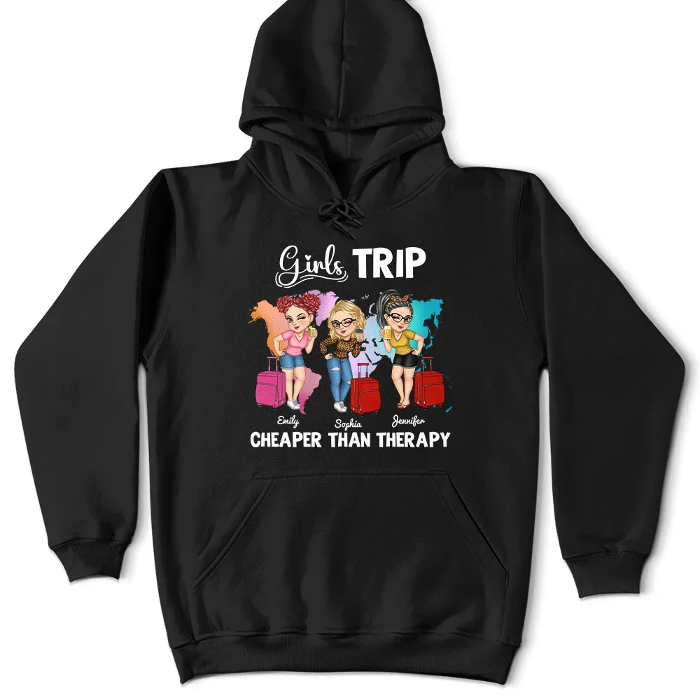 It's Girls Trip World Map - Personalized T Shirt - Image 4
