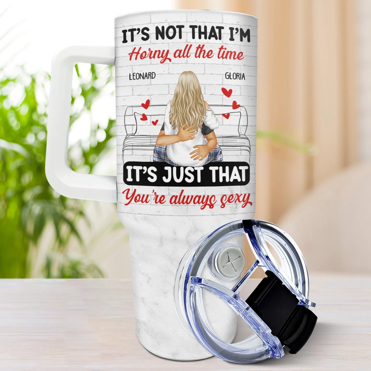 It's Just You Always Sexy - Gift For Couples - Personalized 40oz Tumbler With Straw - Image 3