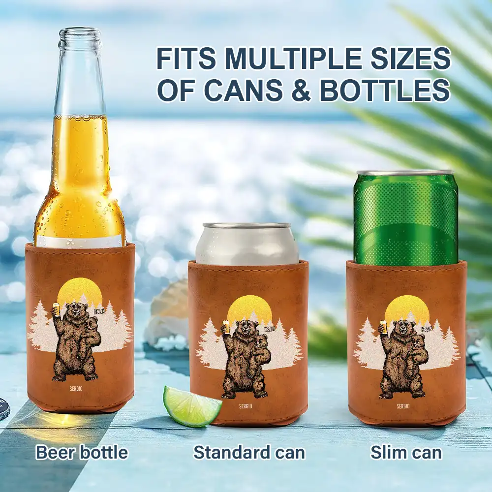 It's Not A Dad Bod - Personalized Leather Can Cooler - Image 2