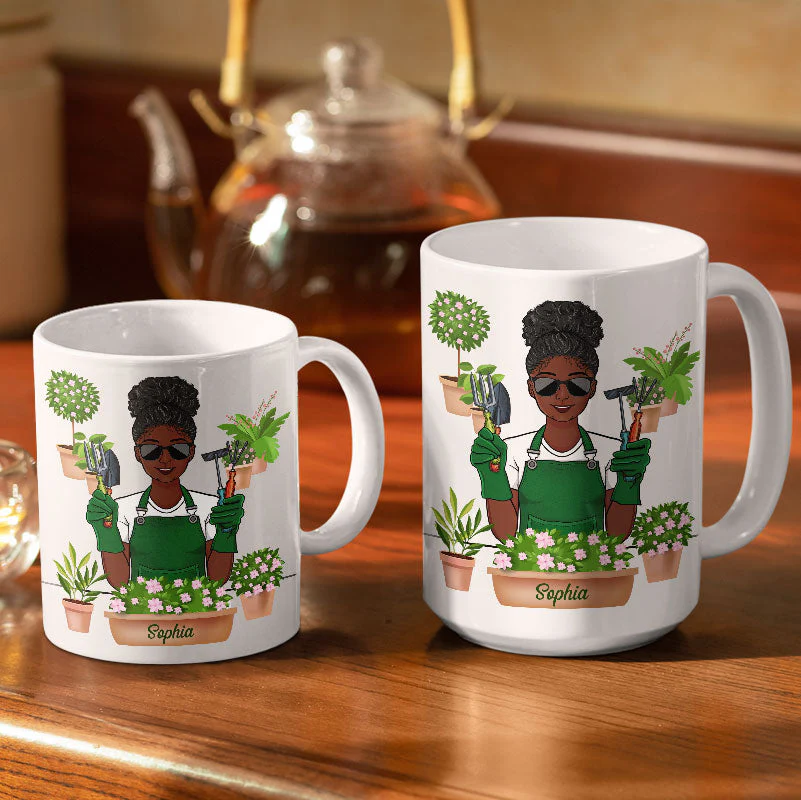 It's Not Hoarding If It's Plants Gardening - Personalized Custom White Edge-to-Edge Mug - Image 3