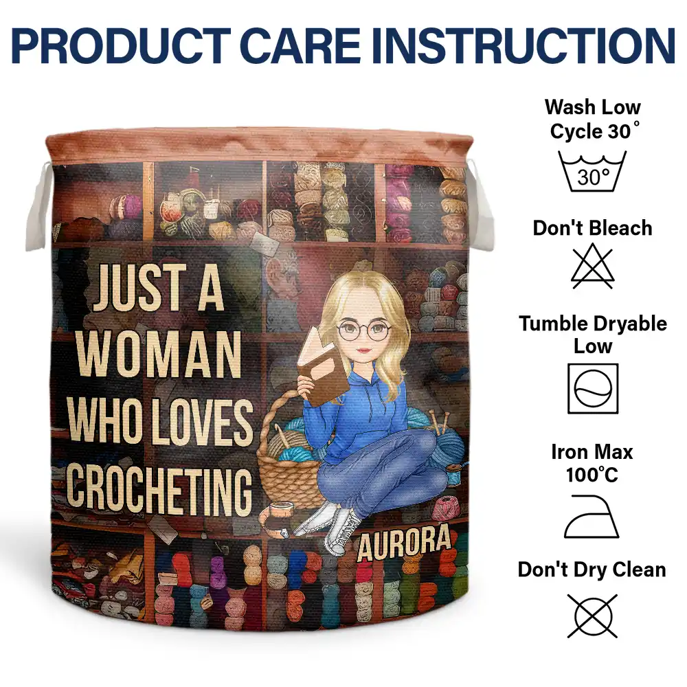 It's Not Hoarding If It's Yarn Knitting Crocheting - Personalized Laundry Basket, Storage Basket - Image 6
