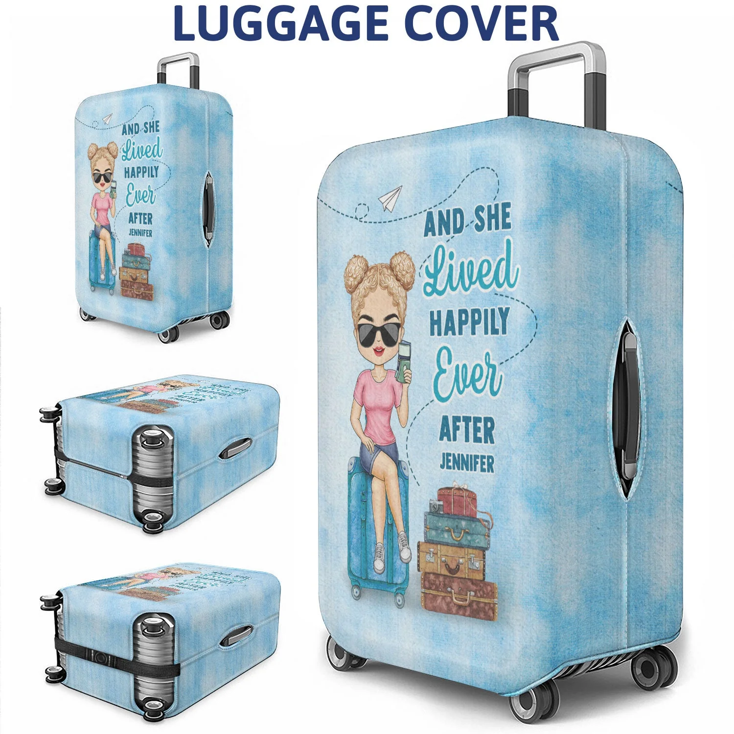It's On My List - Gift For Traveling Lovers, Vacation Lovers, Travelers, Him, Her - Personalized Luggage Cover - Image 3
