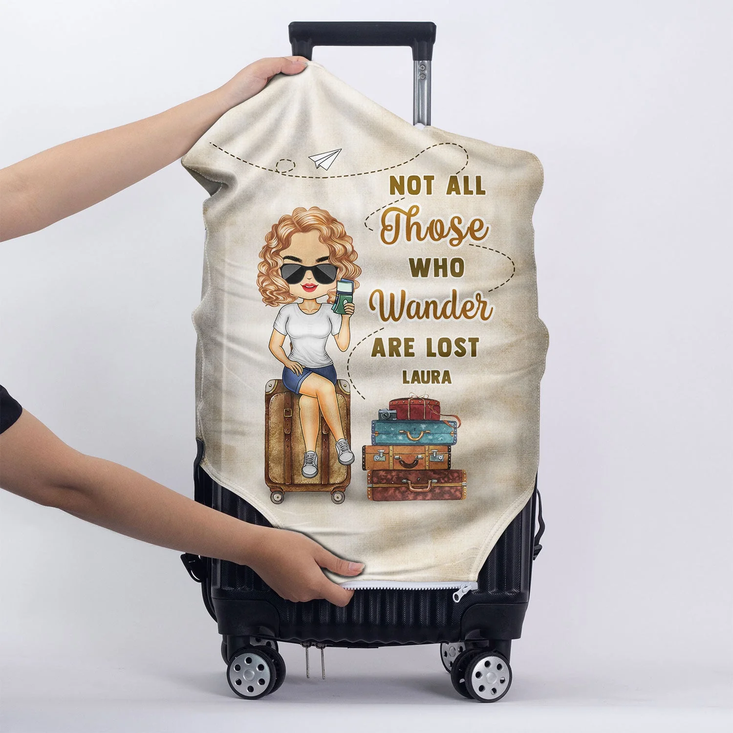 It's On My List - Gift For Traveling Lovers, Vacation Lovers, Travelers, Him, Her - Personalized Luggage Cover - Image 5