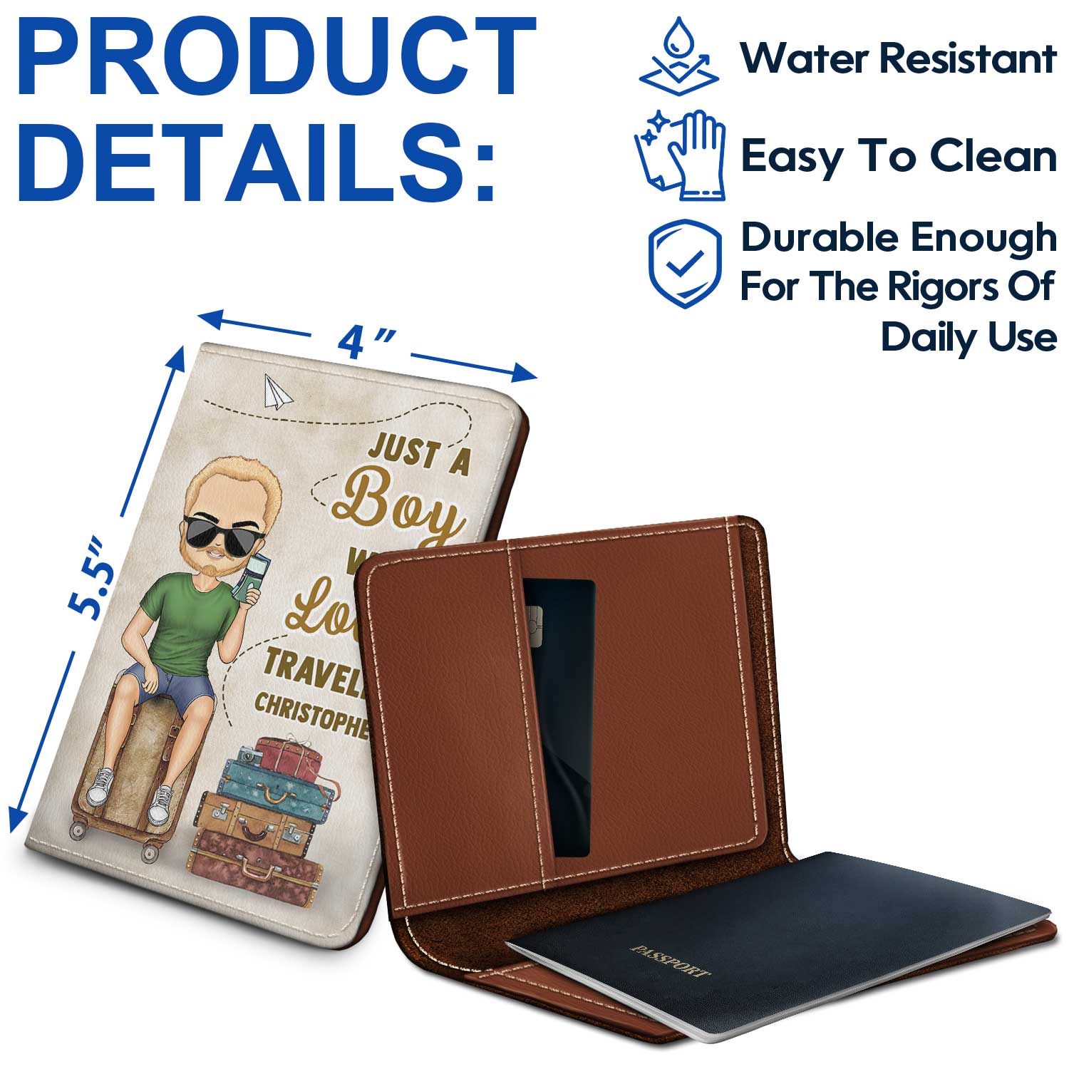 It's On My List - Gift For Traveling Lovers, Vacation Lovers, Travelers, Him, Her - Personalized Passport Cover, Passport Holder - Image 4