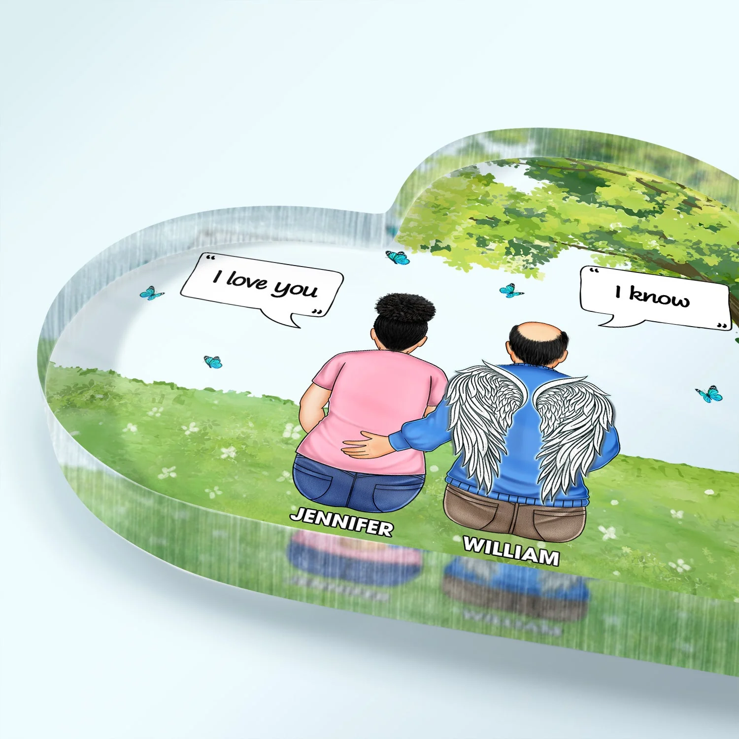 It's So Hard To Say Goodbye - Memorial Gift - Personalized Heart Shaped Acrylic Plaque - Image 3