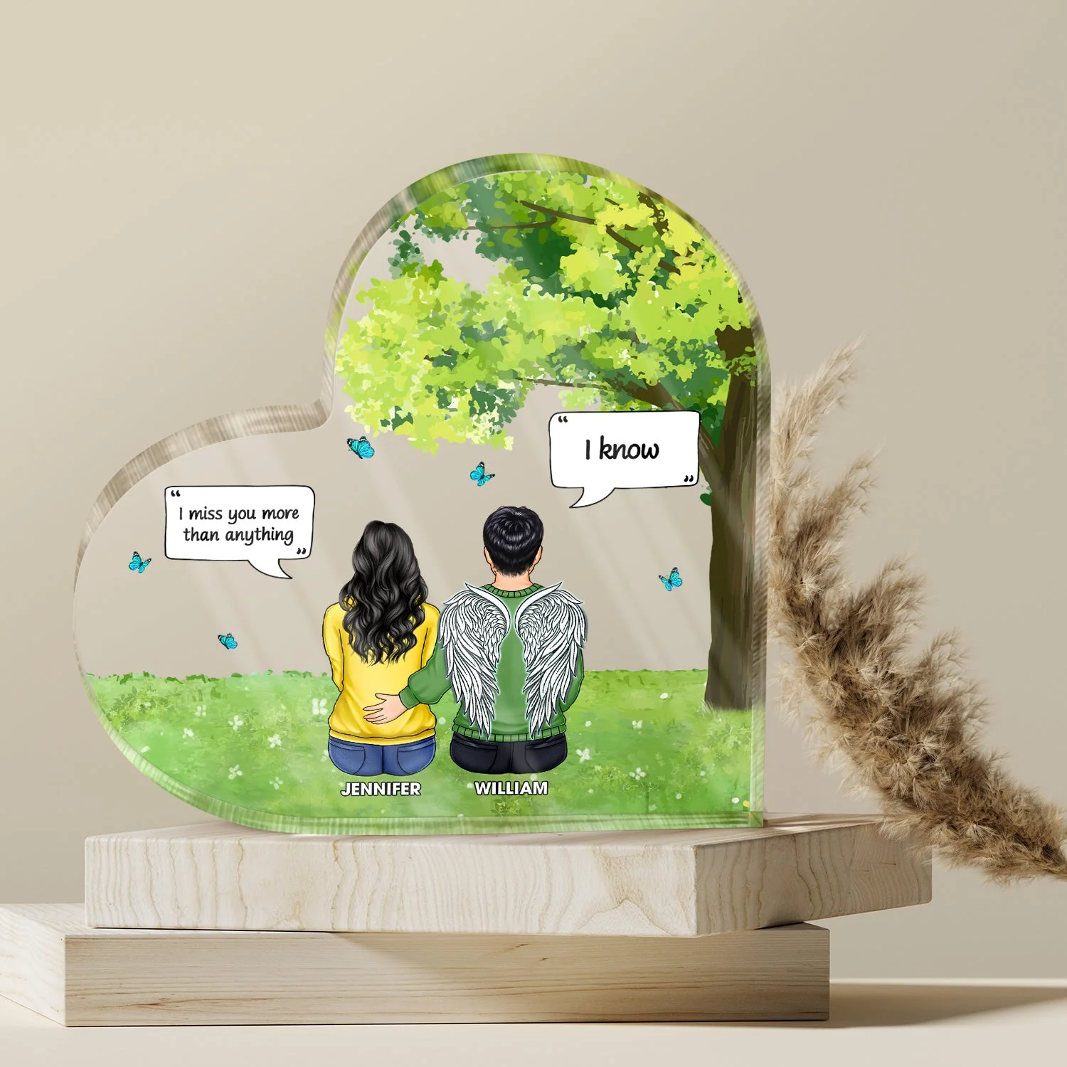 It's So Hard To Say Goodbye - Memorial Gift - Personalized Heart Shaped Acrylic Plaque - Image 4