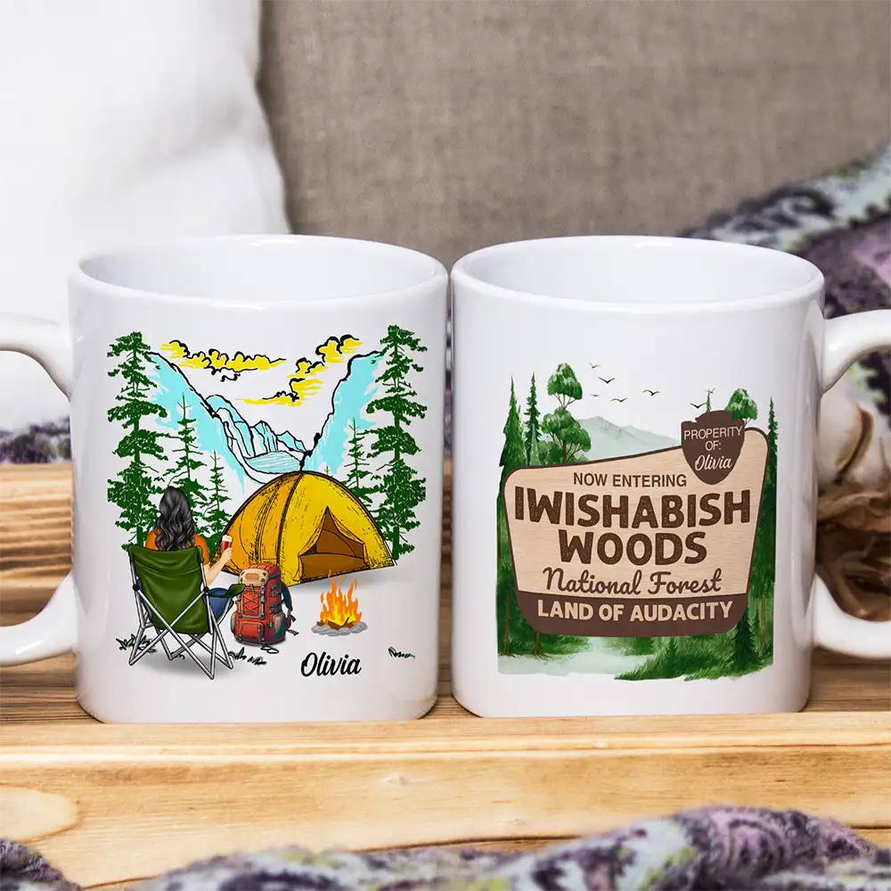 Iwishabish Woods Camping - Personalized Mug - Image 2
