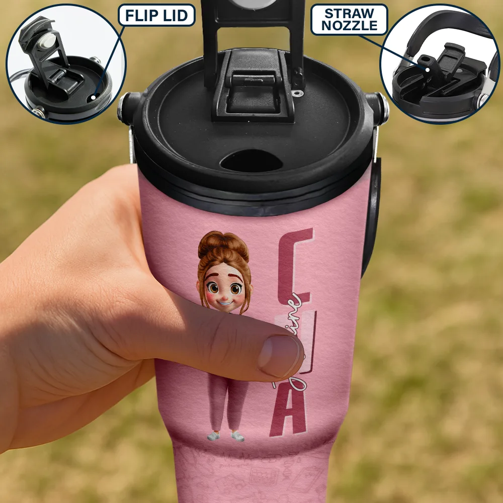 Job Title 3D Effect Nurse - Personalized 30oz Tumbler With Handle - Image 4
