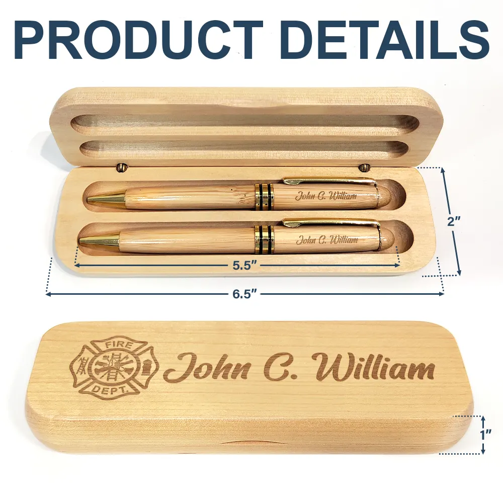 Job Title Nurse Lawyer Firefighter - Personalized Wooden Pen Set - Image 6