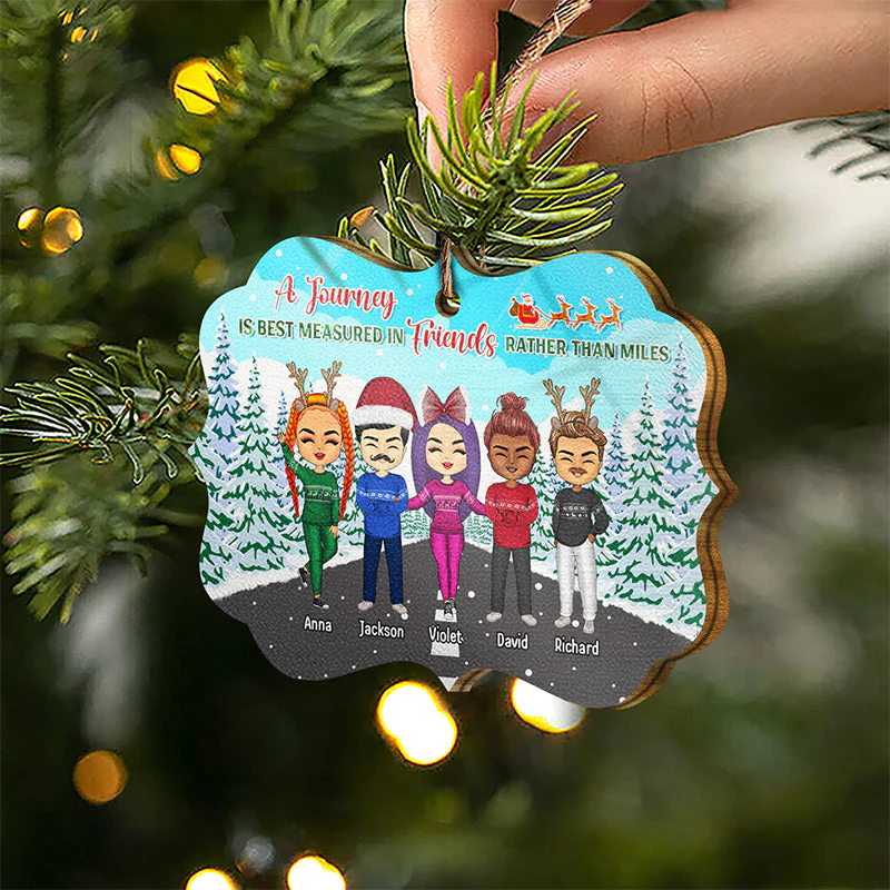 Journey With Best Friends - Christmas Gift For BFF Besties - Personalized Custom Wooden Ornament - Image 2