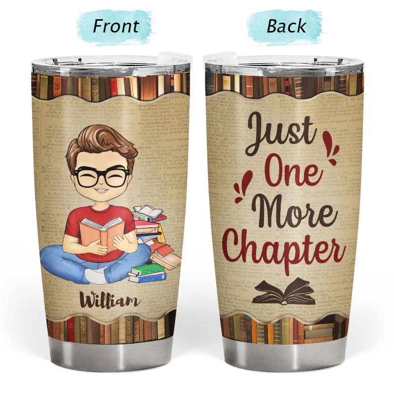 Just A Boy Who Loves Books Reading - Reading Gift - Personalized Custom Tumbler - Image 4