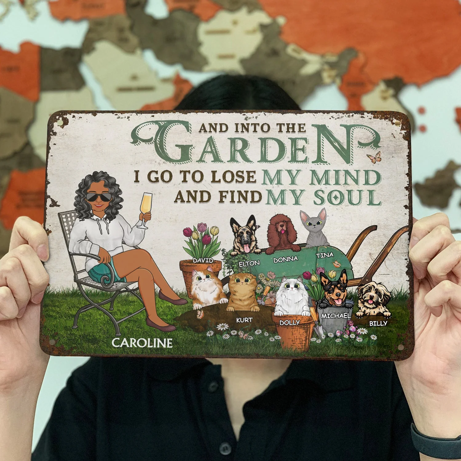 Just A Crazy Cat Lady Who Loves Gardening - Birthday, Loving, Home Decor Gift For Mother, Grandma, Grandmother, Dog Mom, Gardener - Personalized Custom Classic Metal Signs - Image 3