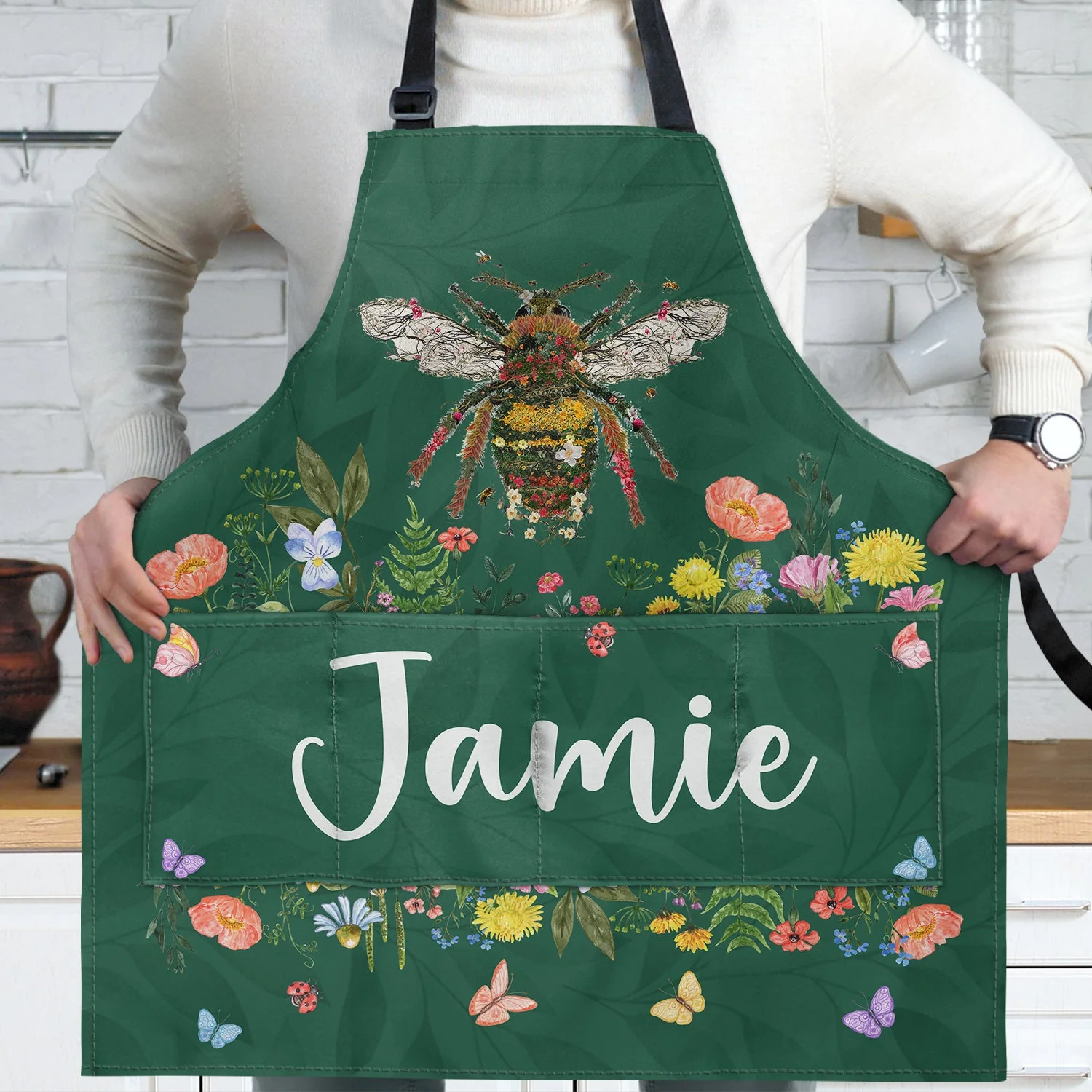 Just A Crazy Plant Mom In Her Office - Birthday, Loving Gift For Mother, Gardening Lover - Personalized Apron - Image 2