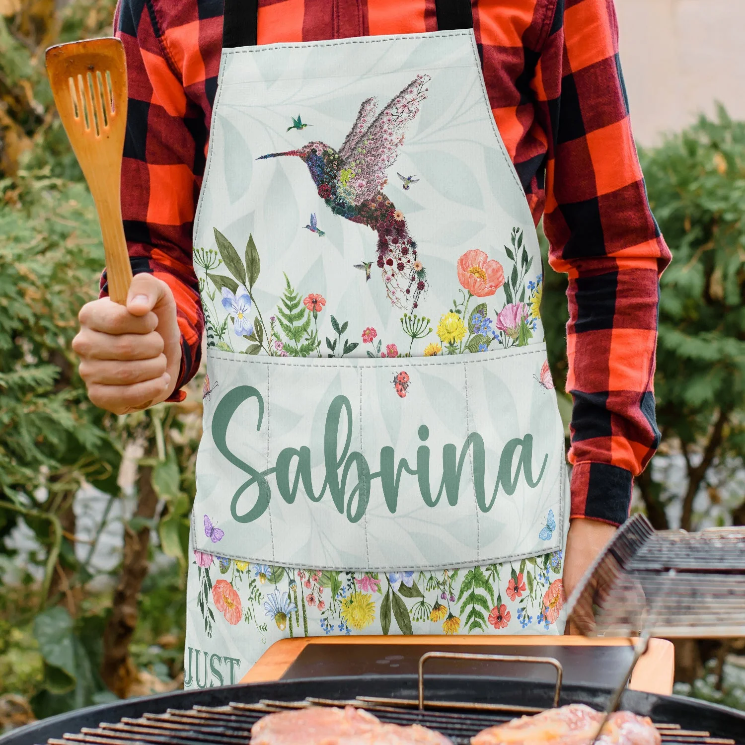 Just A Crazy Plant Mom In Her Office - Birthday, Loving Gift For Mother, Gardening Lover - Personalized Apron - Image 3