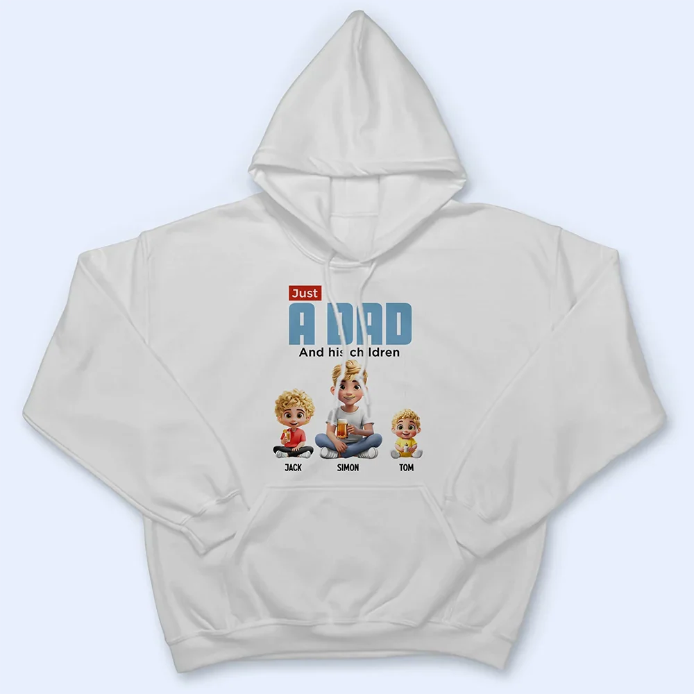 Just A Dad And His Girl 3D Cartoon - Personalised T Shirt - Image 4