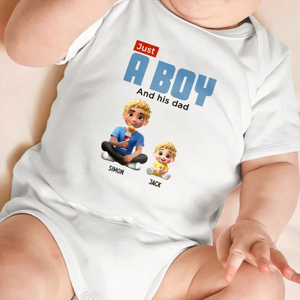 Just A Dad And His Girl 3D Cartoon - Personalised T Shirt - Image 6