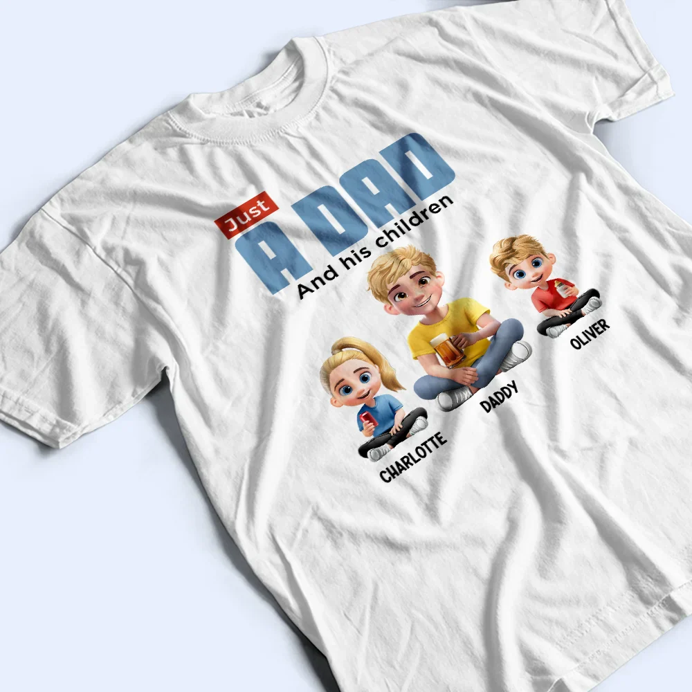 Just A Dad And His Girl 3D Cartoon - Personalized Father's Day Gift Set - Image 3