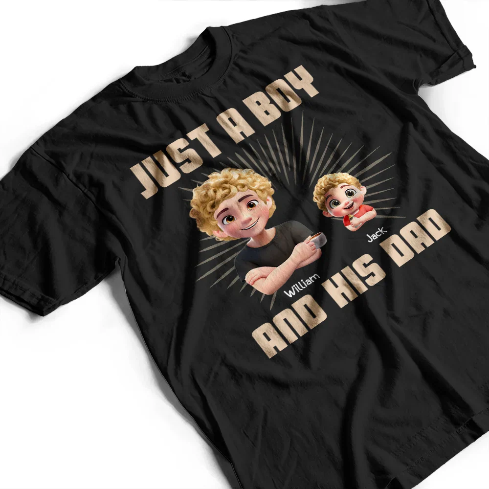 Just A Dad And His Girl 3D Effect Crossed Arms - Personalized Father's Day Gift Set - Image 3