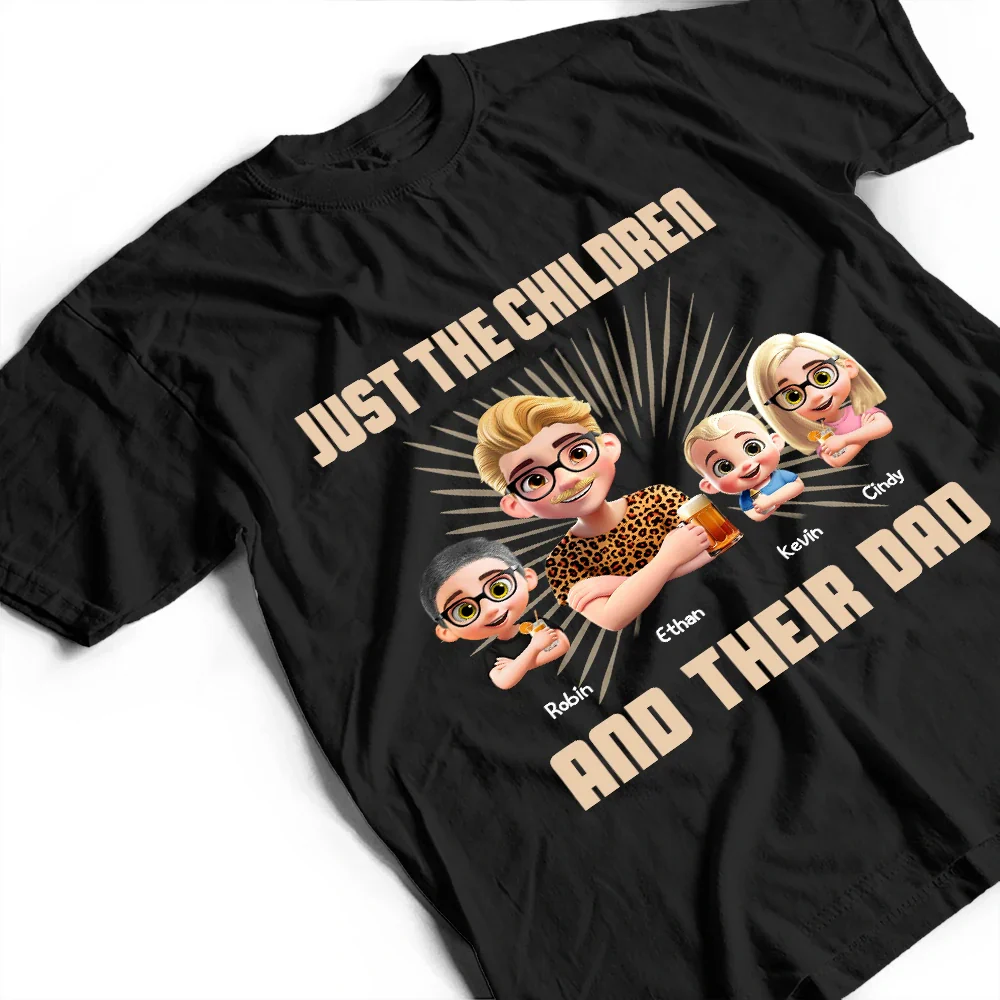 Just A Dad And His Girl 3D Effect Crossed Arms - Personalized T Shirt - Image 3