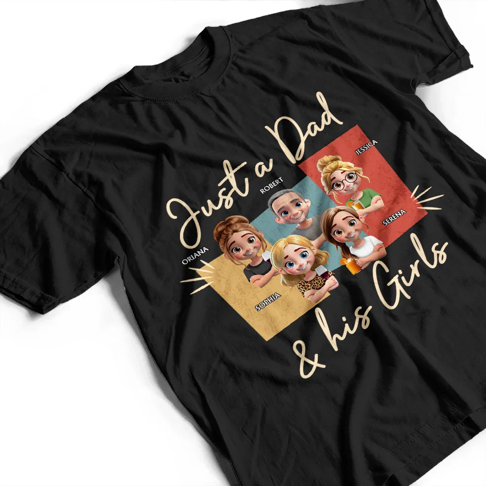 Just A Dad And His Girl 3D Effect - Personalized T Shirt - Image 4