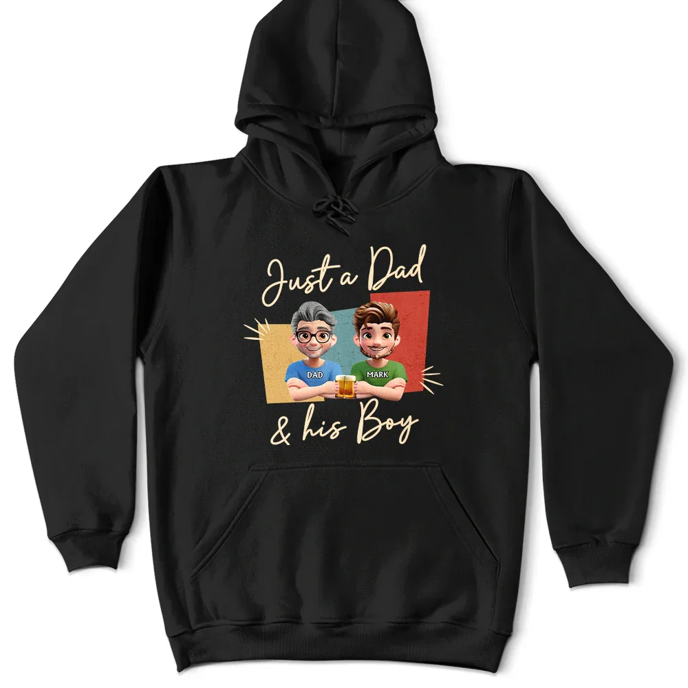Just A Dad And His Girl 3D Effect - Personalized T Shirt - Image 5