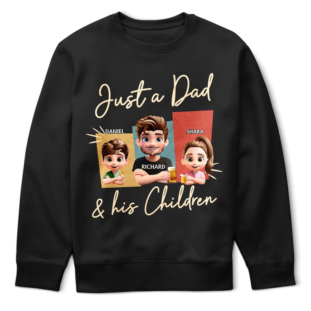 Just A Dad And His Girl 3D Effect - Personalized T Shirt - Image 6