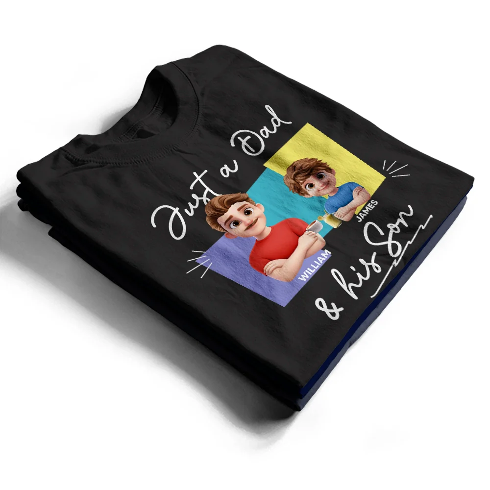 Just A Dad And His Girl 3D New Version - Personalized T Shirt - Image 2