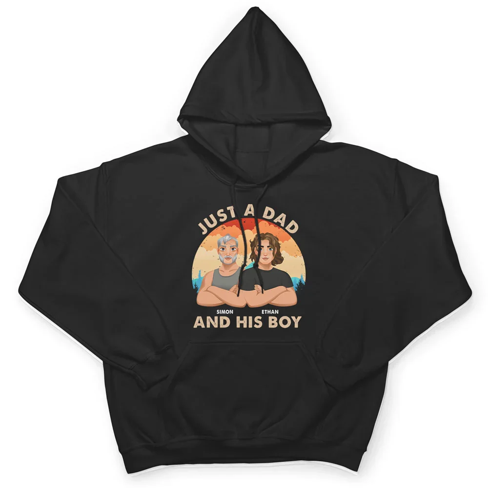 Just A Dad And His Girl Flat Art - Personalized T Shirt - Image 4