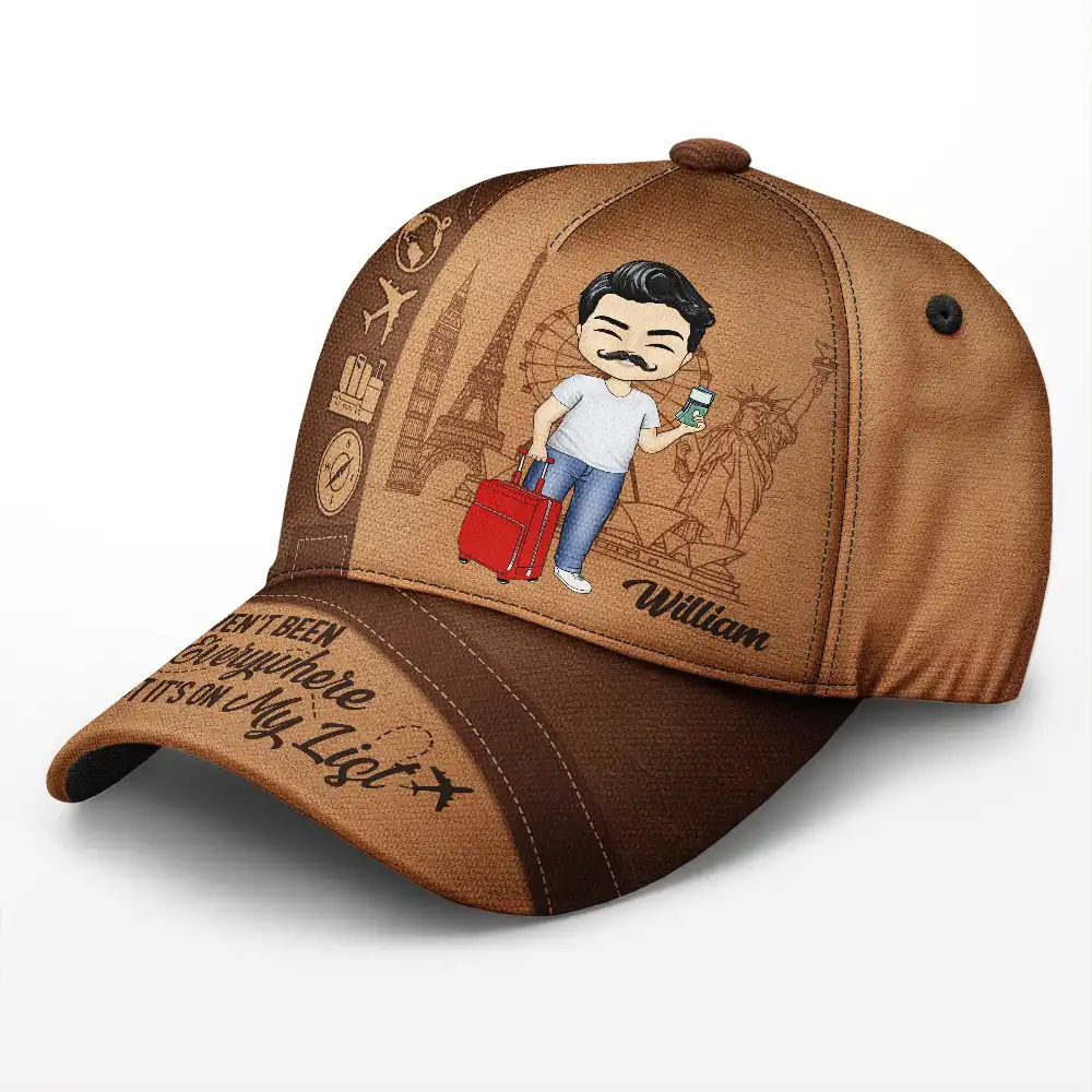 Just A Girl Boy Loves Traveling - Personalized Classic Cap - Image 2
