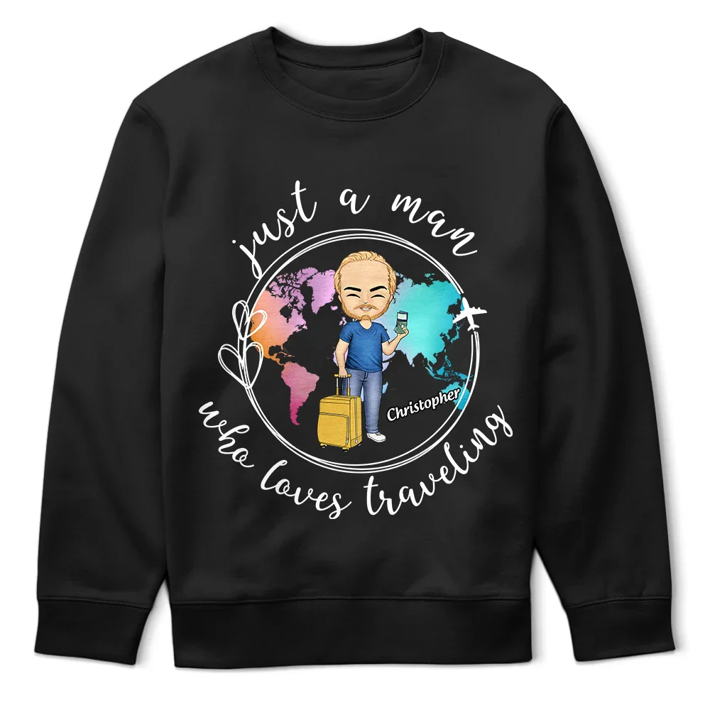 Just A Girl Boy Loves Traveling World Map - Personalized T Shirt - Image 5