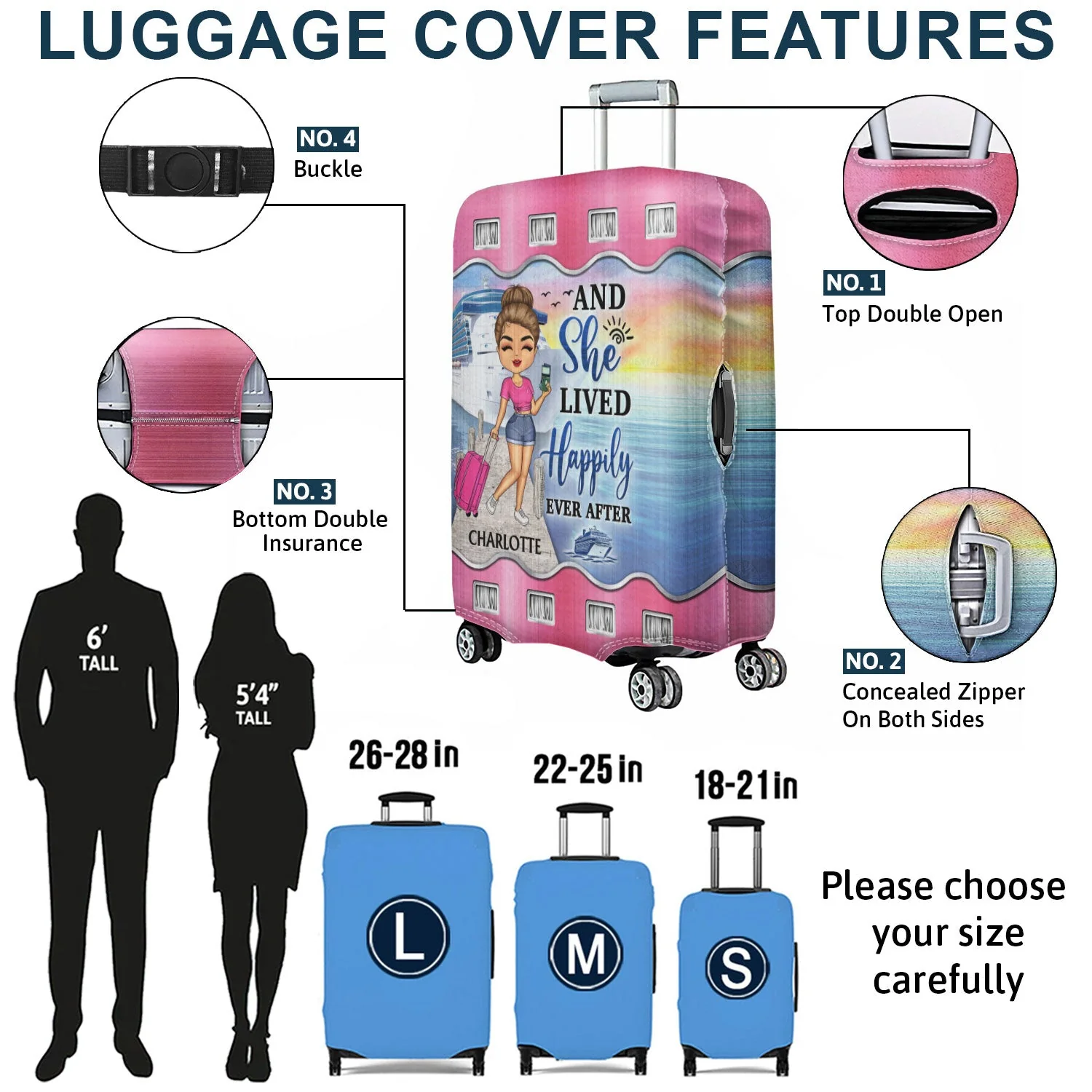 Just A Girl Boy Who Loves Cruising - Gift For Traveling Lovers - Personalized Combo Luggage Cover And Luggage Tag - Image 3