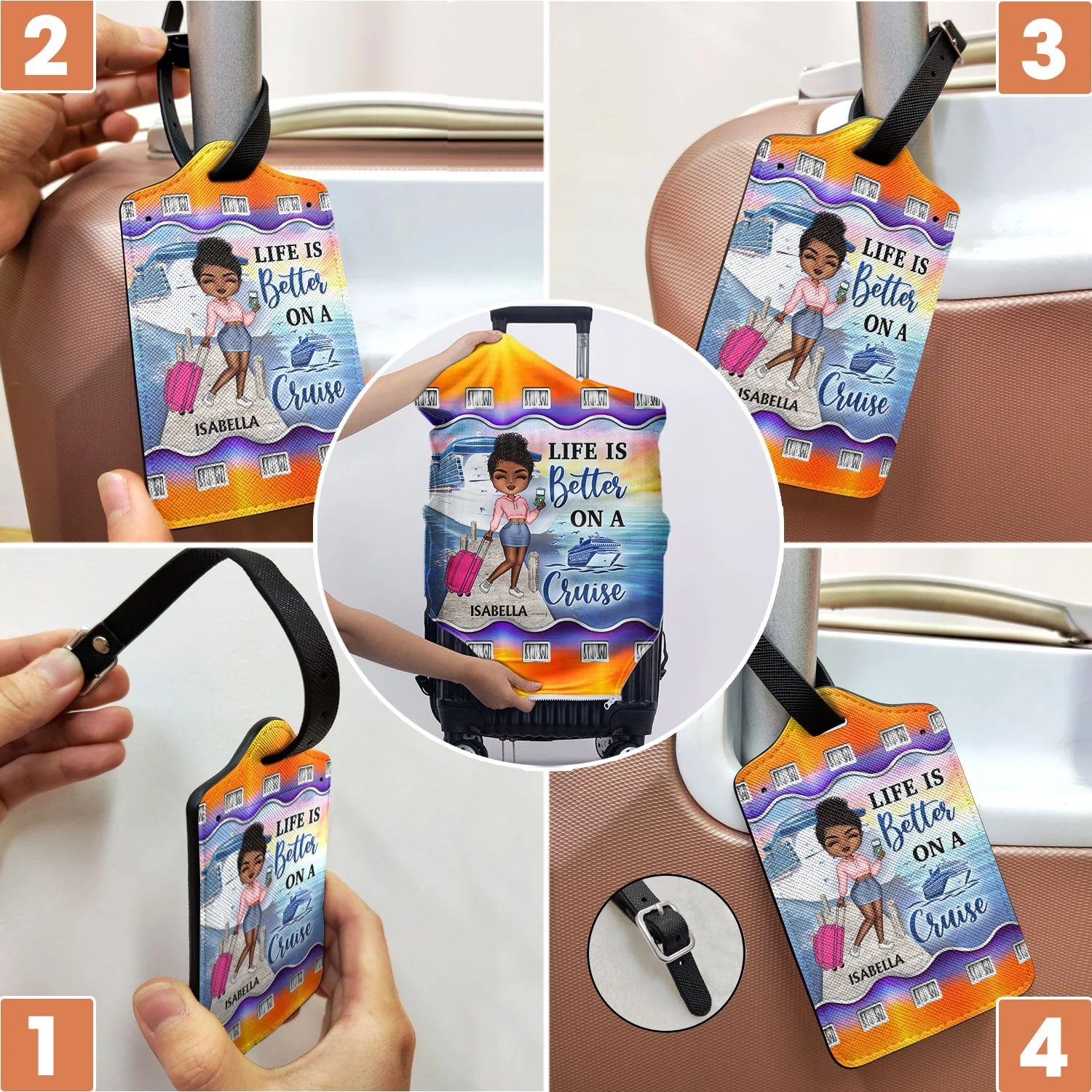 Just A Girl Boy Who Loves Cruising - Gift For Traveling Lovers - Personalized Combo Luggage Cover And Luggage Tag - Image 5
