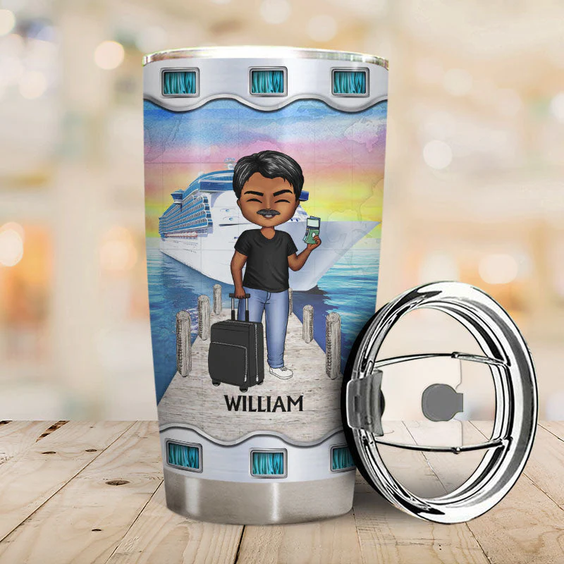 Just A Girl Boy Who Loves Cruising - Gift For Traveling Lovers - Personalized Custom Tumbler - Image 2