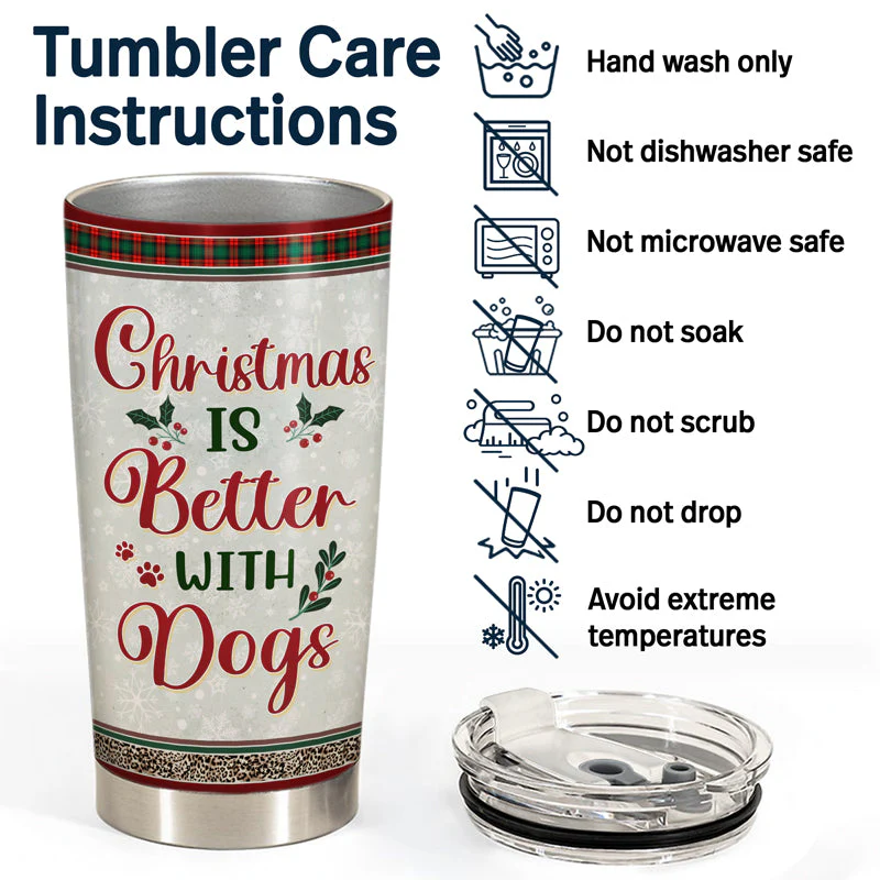 Just A Girl Boy Who Loves Dogs Cats And Christmas - Christmas Gift For Pet Lovers - Personalized Custom Tumbler - Image 6