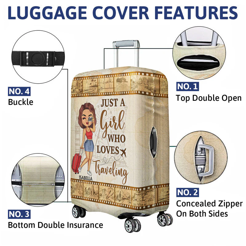 Just A Girl Boy Who Loves Travel Photography - Gift For Traveling Lovers - Personalized Custom Luggage Cover - Image 4