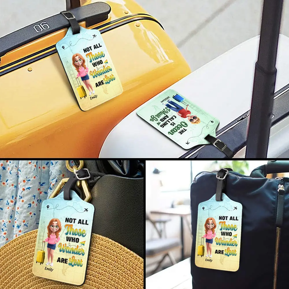 Just A Girl Boy Who Loves Traveling 3D Effect - Personalized Luggage Tag - Image 3