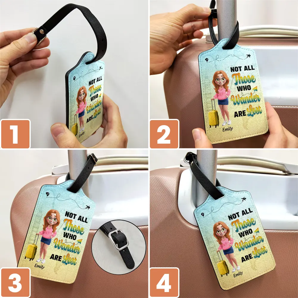 Just A Girl Boy Who Loves Traveling 3D Effect - Personalized Luggage Tag - Image 6