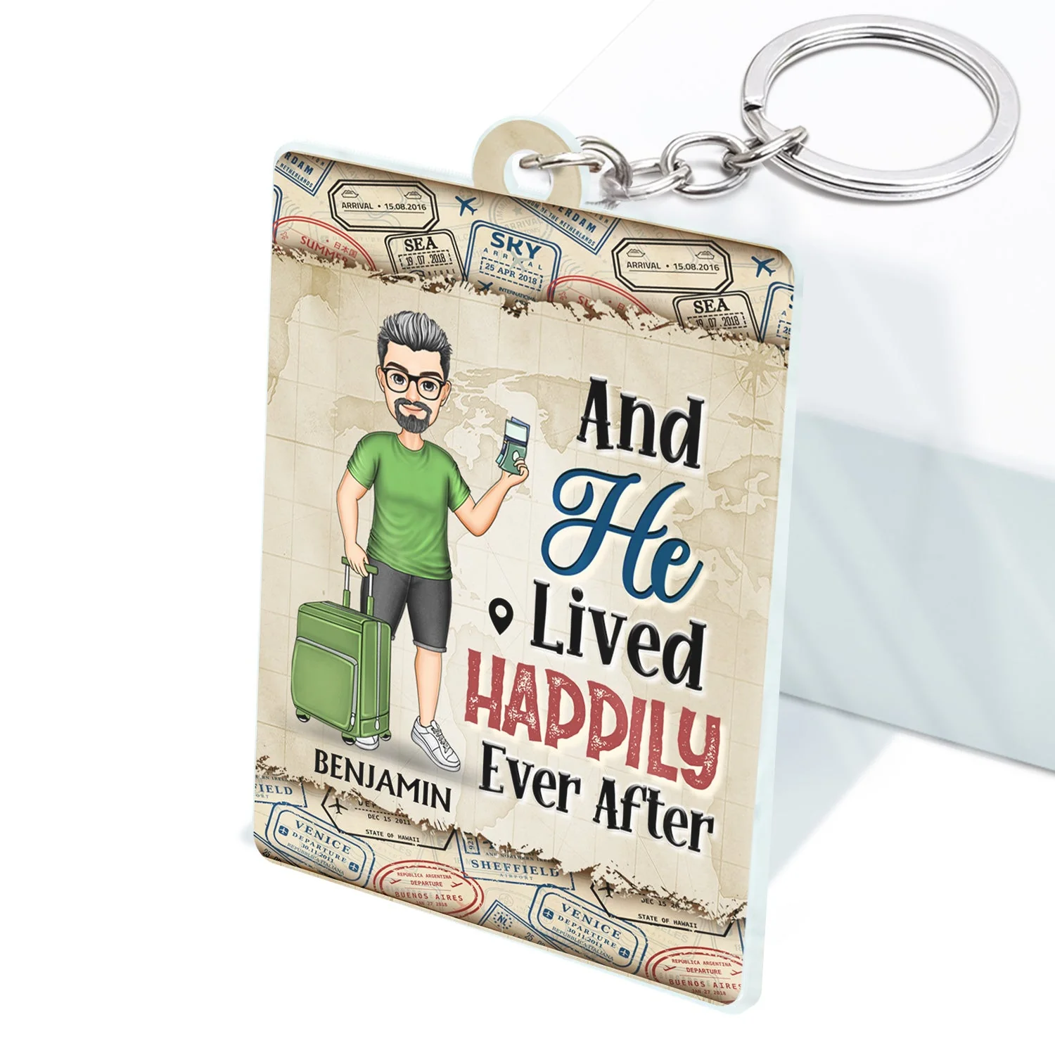 Just A Girl Boy Who Loves Traveling Adventure - Birthday Gift For Travel Lovers - Personalized Custom Acrylic Keychain - Image 2