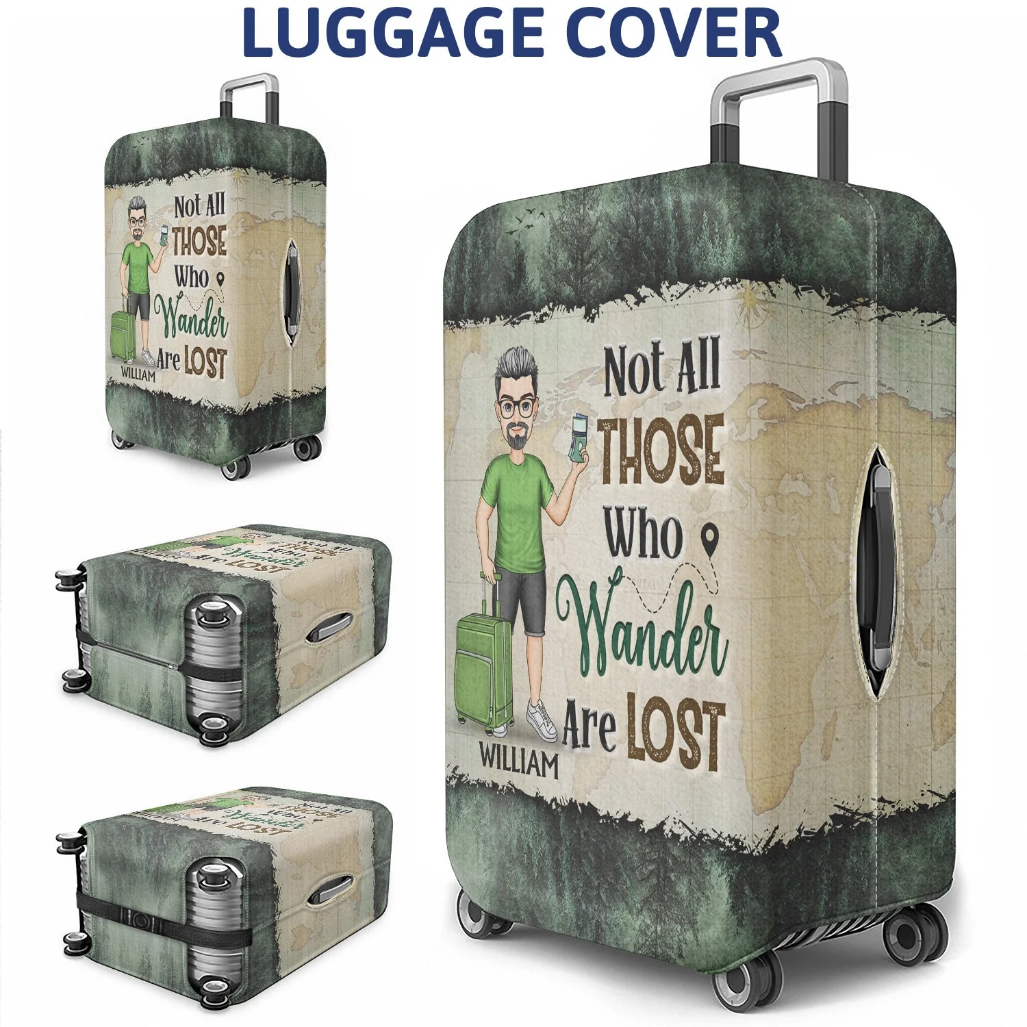 Just A Girl Boy Who Loves Traveling Adventure - Gift For Traveling Lovers - Personalized Custom Luggage Cover - Image 3
