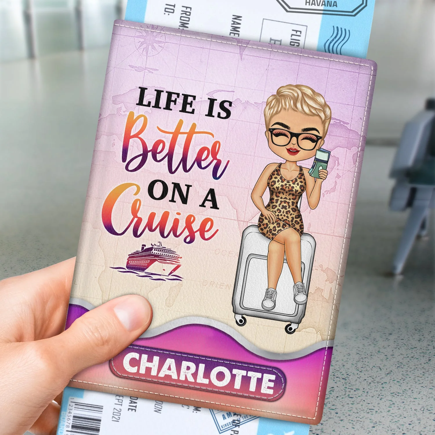 Just A Girl Boy Who Loves Traveling - Birthday Gift For Him, Her, Vacation Lovers - Personalized Custom Passport Cover, Passport Holder - Image 3
