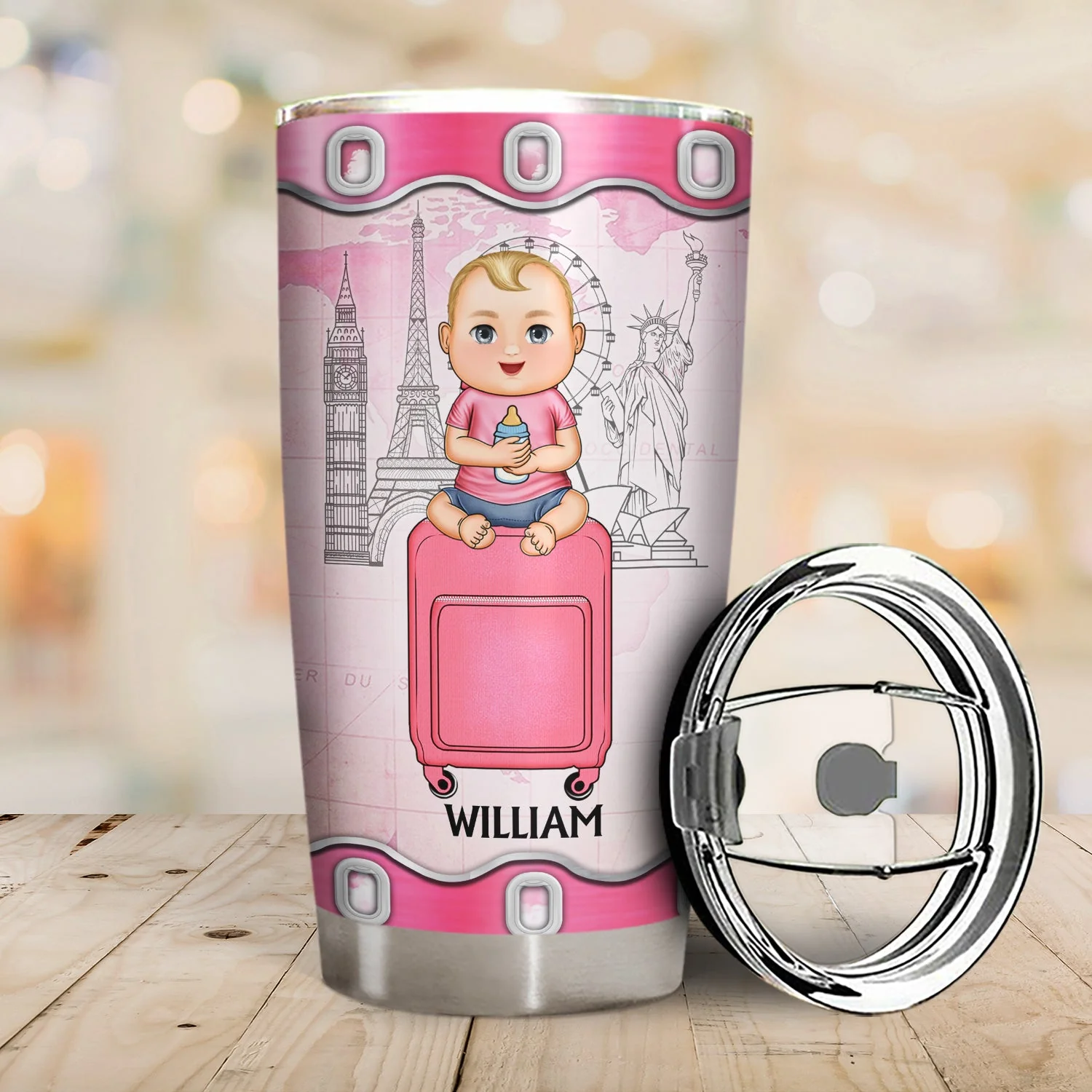 Just A Girl Boy Who Loves Traveling Cruising - Birthday Gift For Him, Her, Kid, Friends, Family, Trippin', Vacation Lovers - Personalized Custom Tumbler - Image 2