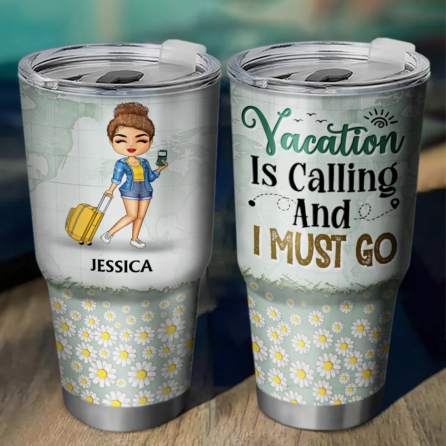 Just A Girl Boy Who Loves Traveling Cruising - Birthday Gift For Him, Her, Trippin', Vacation Lovers - Personalized Custom 30 Oz Tumbler - Image 2