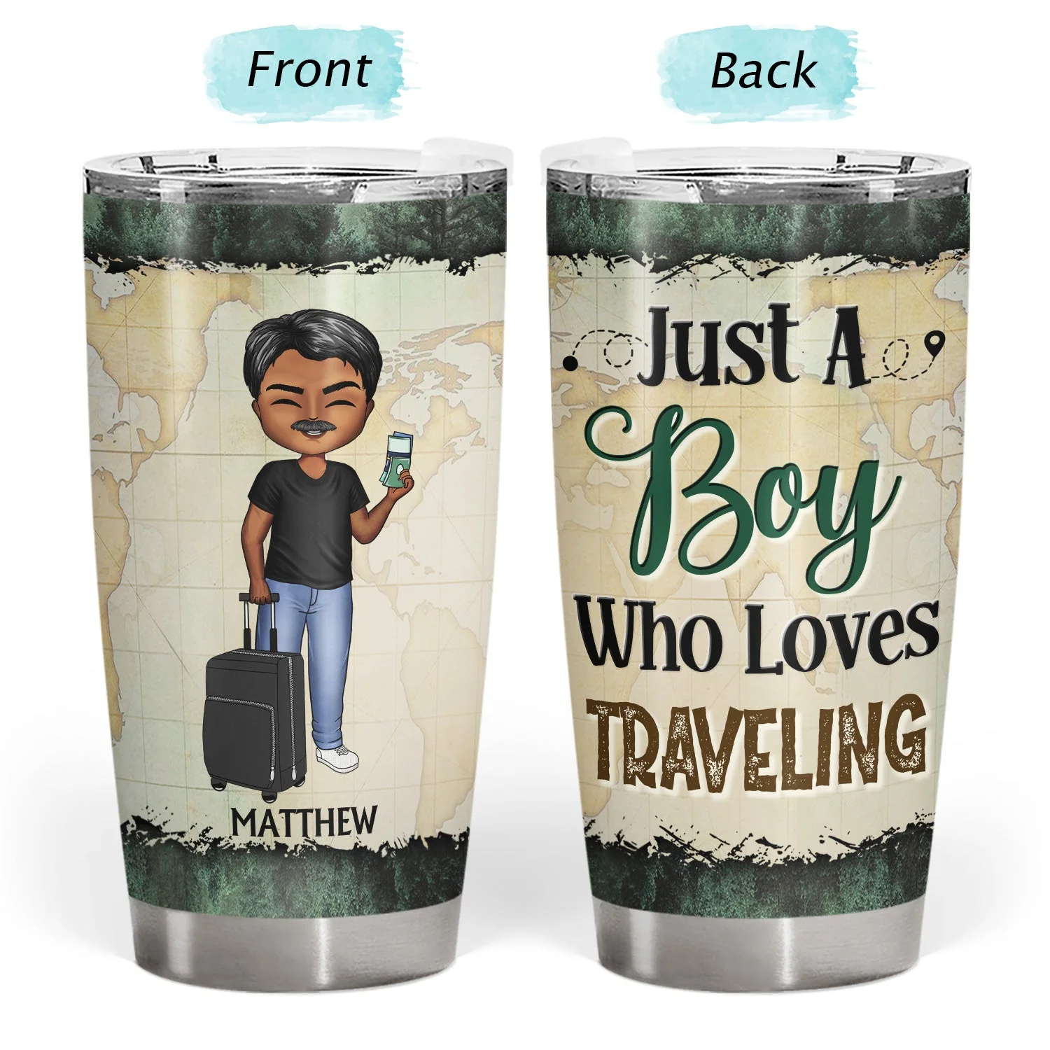 Just A Girl Boy Who Loves Traveling Cruising - Birthday Gift For Him, Her, Trippin', Vacation Lovers - Personalized Custom Tumbler - Image 3