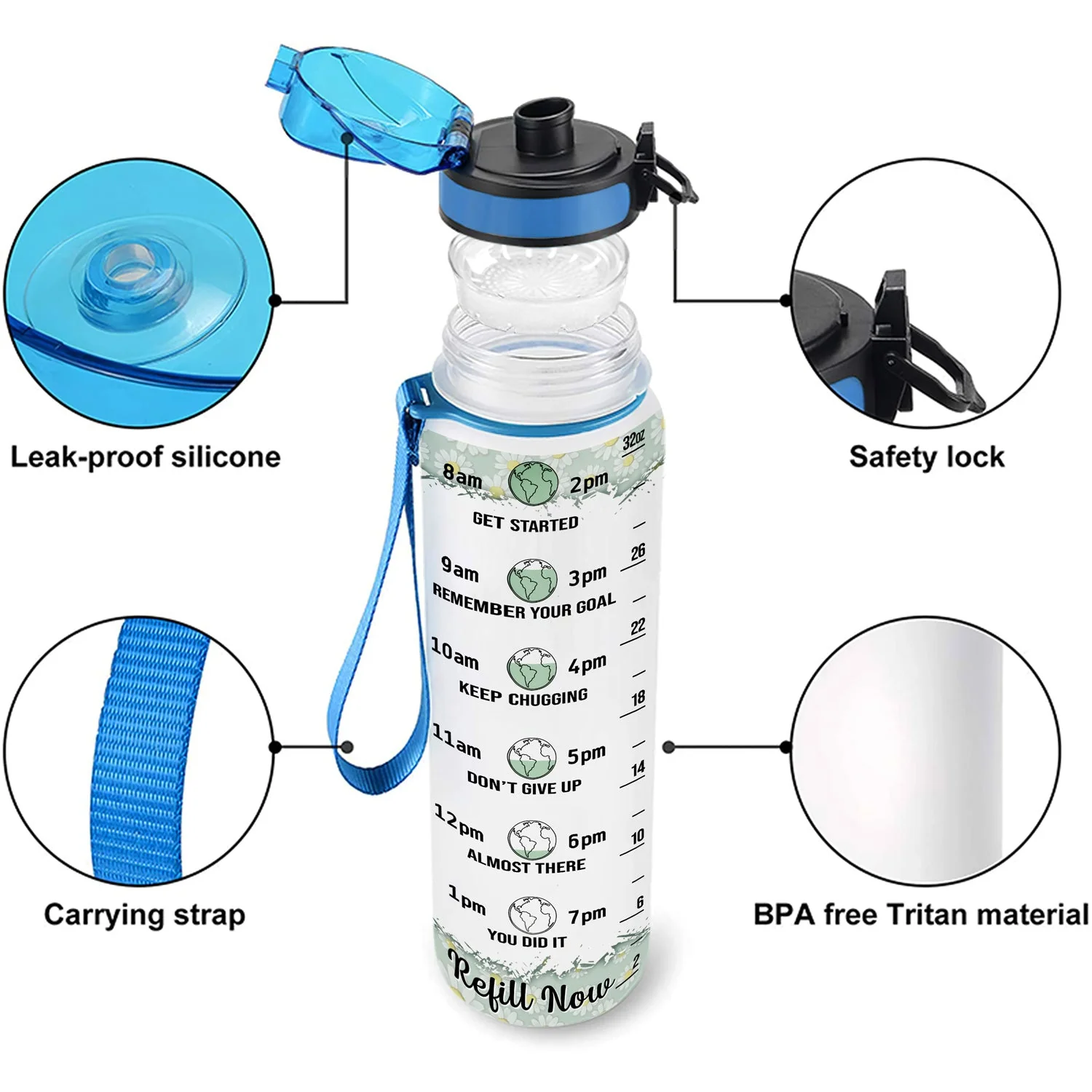 Just A Girl Boy Who Loves Traveling Cruising - Birthday Gift For Him, Her, Trippin', Vacation Lovers - Personalized Custom Water Tracker Bottle - Image 4