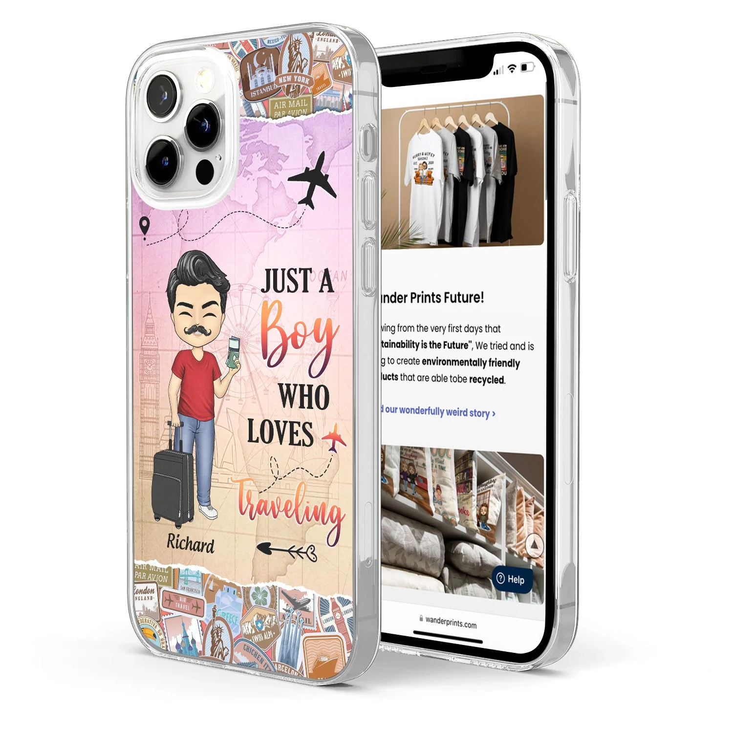 Just A Girl Boy Who Loves Traveling - Gift For Travel Lovers - Personalized Clear Phone Case - Image 2